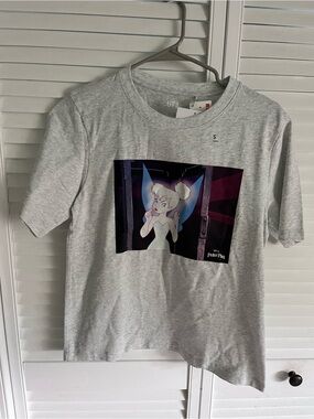 Disney Light Gray Tinker Bell Graphic Tee